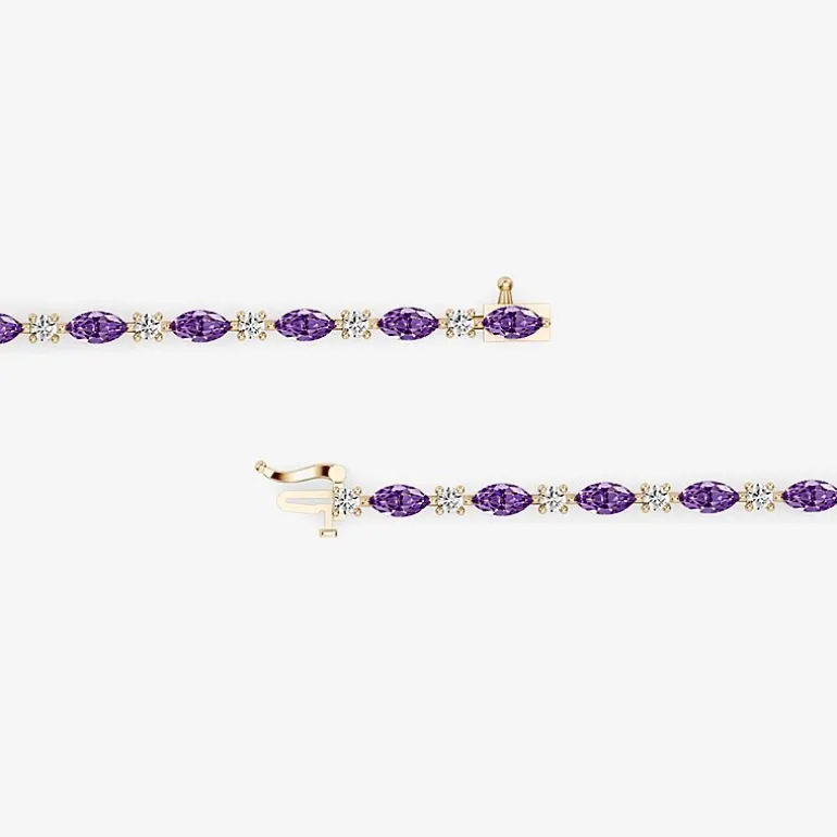 1 CT. T.W. Lab-Grown Diamond and Genuine Gemstone 10K Gold 7.5 Inch Tennis Bracelet