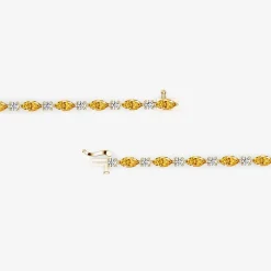 1 CT. T.W. Lab-Grown Diamond and Genuine Gemstone 10K Gold 7.5 Inch Tennis Bracelet