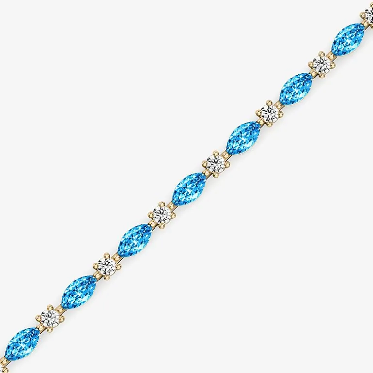 1 CT. T.W. Lab-Grown Diamond and Genuine Gemstone 10K Gold 7.5 Inch Tennis Bracelet