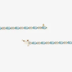 1 CT. T.W. Lab-Grown Diamond and Genuine Gemstone 10K Gold 7.5 Inch Tennis Bracelet