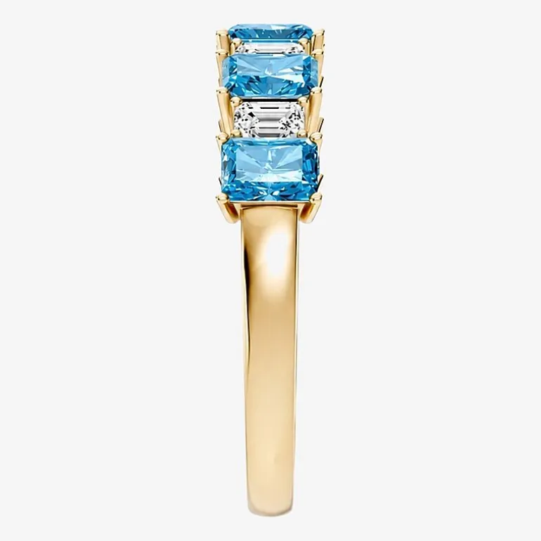 3/8 CT. T.W. Lab-Grown Diamond and Genuine Gemstone 10K Gold Band