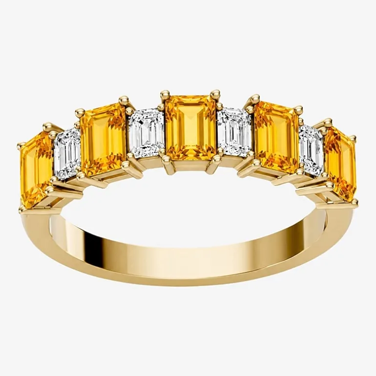 3/8 CT. T.W. Lab-Grown Diamond and Genuine Gemstone 10K Gold Band