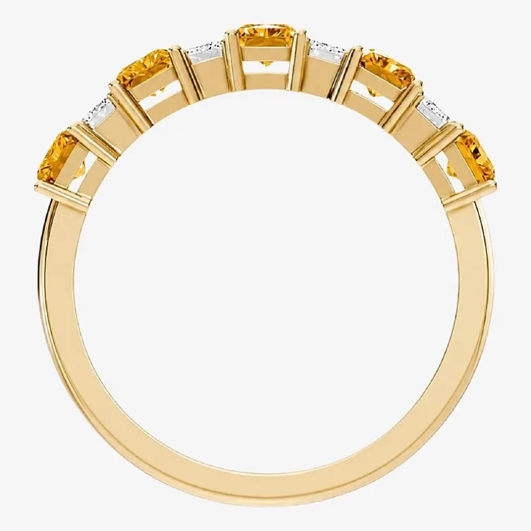 3/8 CT. T.W. Lab-Grown Diamond and Genuine Gemstone 10K Gold Band