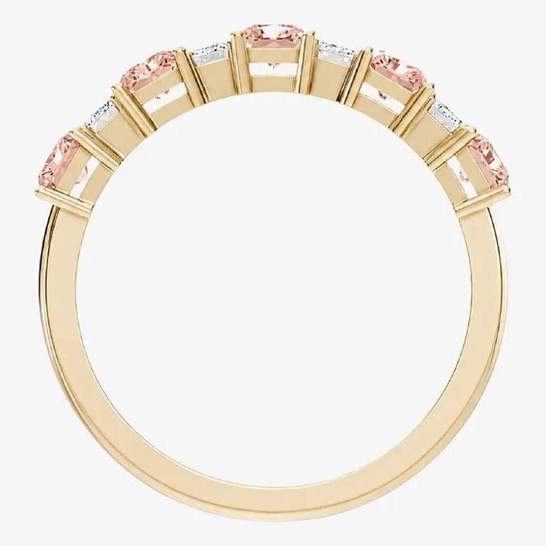 3/8 CT. T.W. Lab-Grown Diamond and Genuine Gemstone 10K Gold Band