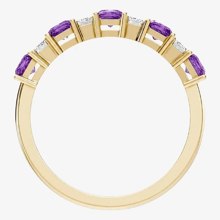 3/8 CT. T.W. Lab-Grown Diamond and Genuine Gemstone 10K Gold Band