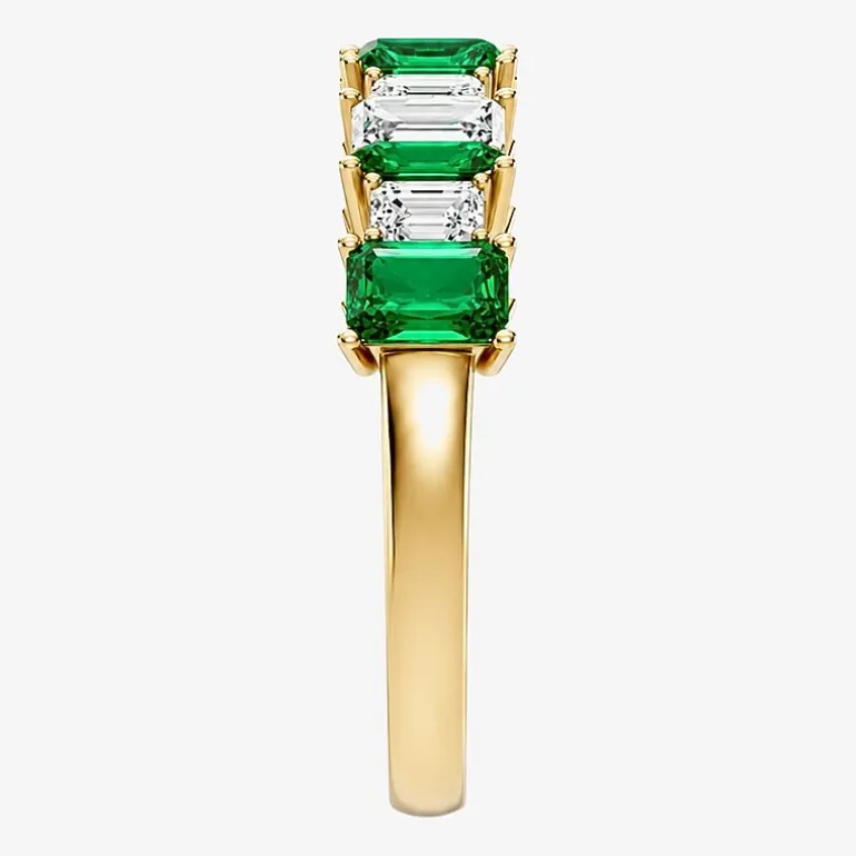 3/8 CT. T.W. Lab-Grown Diamond and Genuine Gemstone 10K Gold Band