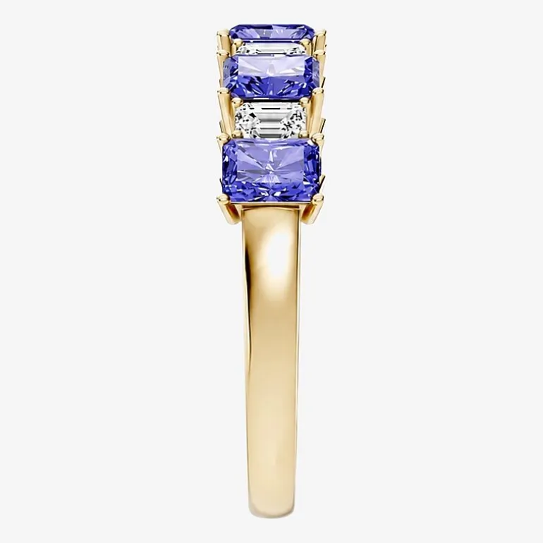 3/8 CT. T.W. Lab-Grown Diamond and Genuine Gemstone 10K Gold Band