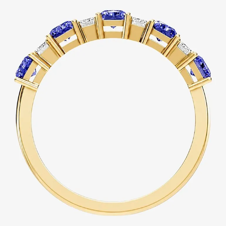3/8 CT. T.W. Lab-Grown Diamond and Genuine Gemstone 10K Gold Band