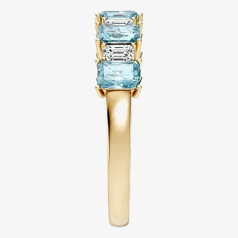 3/8 CT. T.W. Lab-Grown Diamond and Genuine Gemstone 10K Gold Band