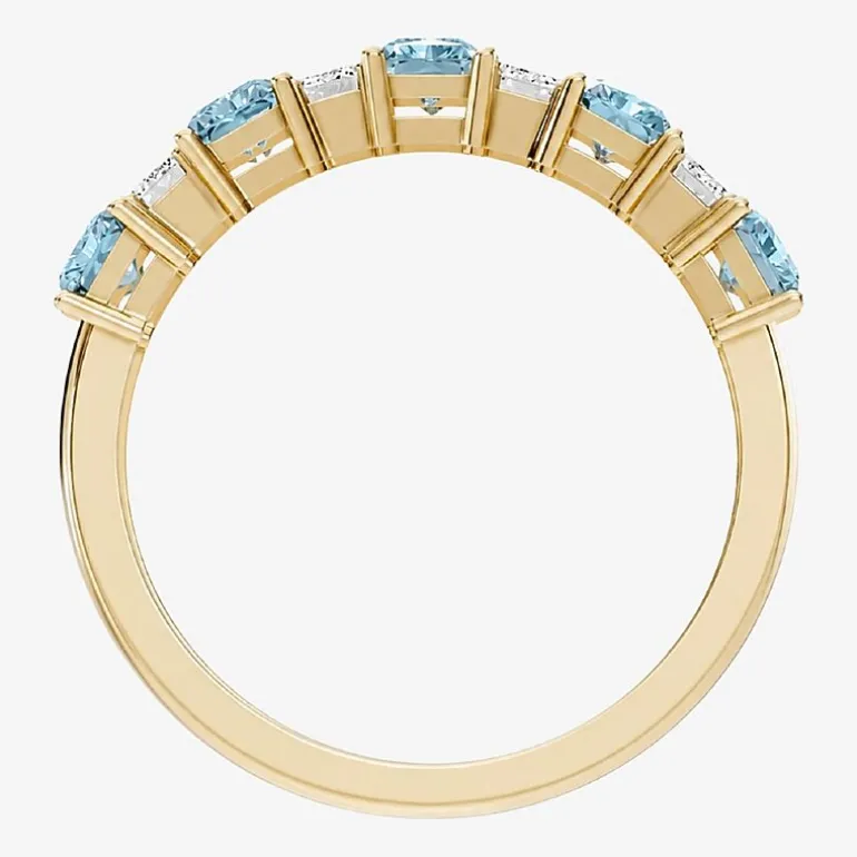 3/8 CT. T.W. Lab-Grown Diamond and Genuine Gemstone 10K Gold Band