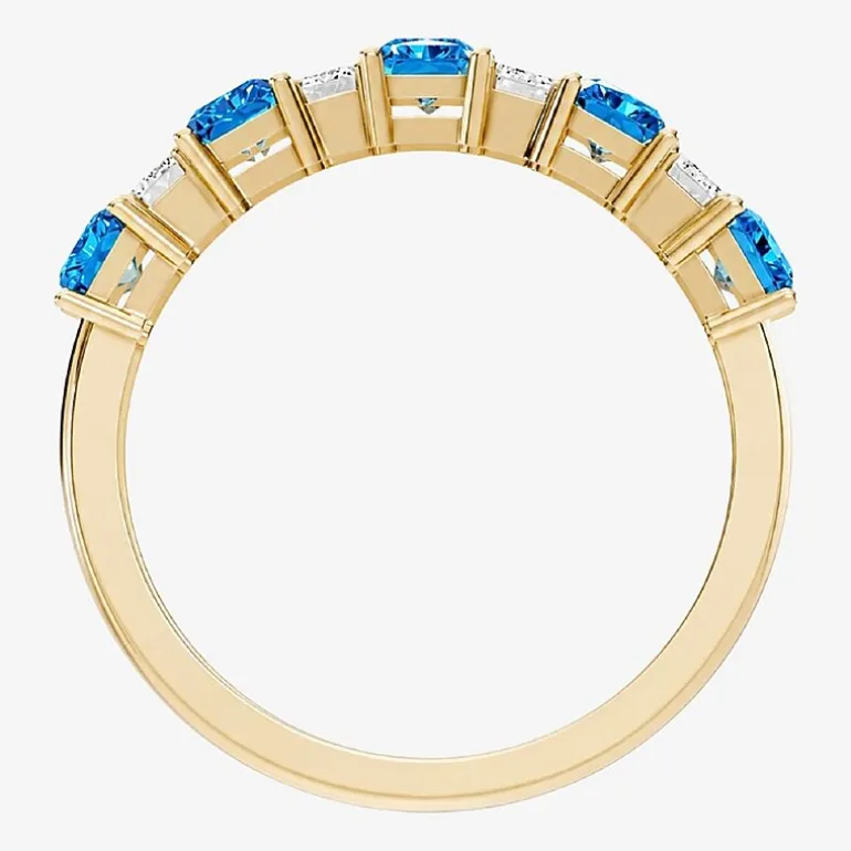 3/8 CT. T.W. Lab-Grown Diamond and Genuine Gemstone 10K Gold Band