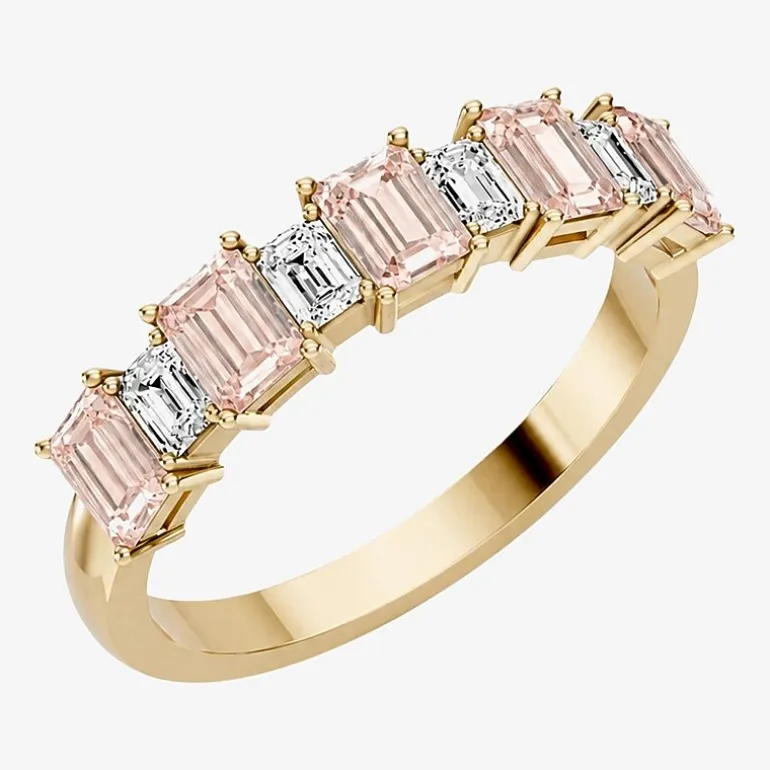 3/8 CT. T.W. Lab-Grown Diamond and Genuine Gemstone 10K Gold Band
