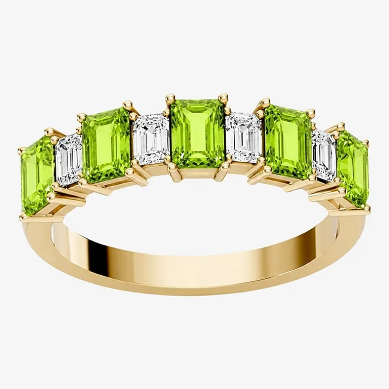 3/8 CT. T.W. Lab-Grown Diamond and Genuine Gemstone 10K Gold Band
