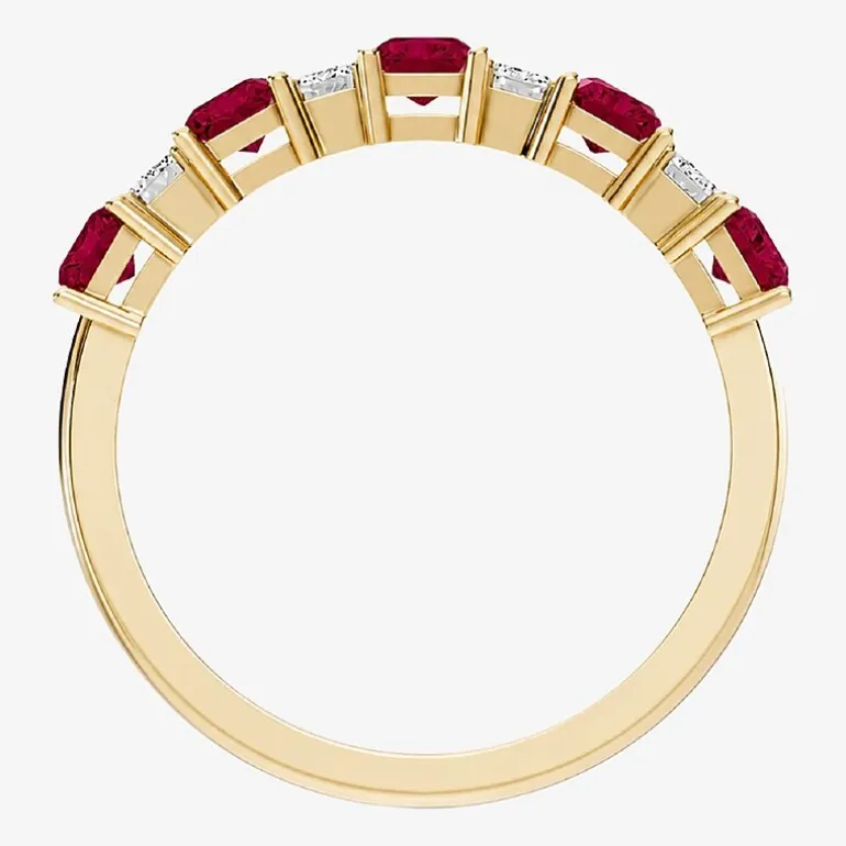 3/8 CT. T.W. Lab-Grown Diamond and Genuine Gemstone 10K Gold Band