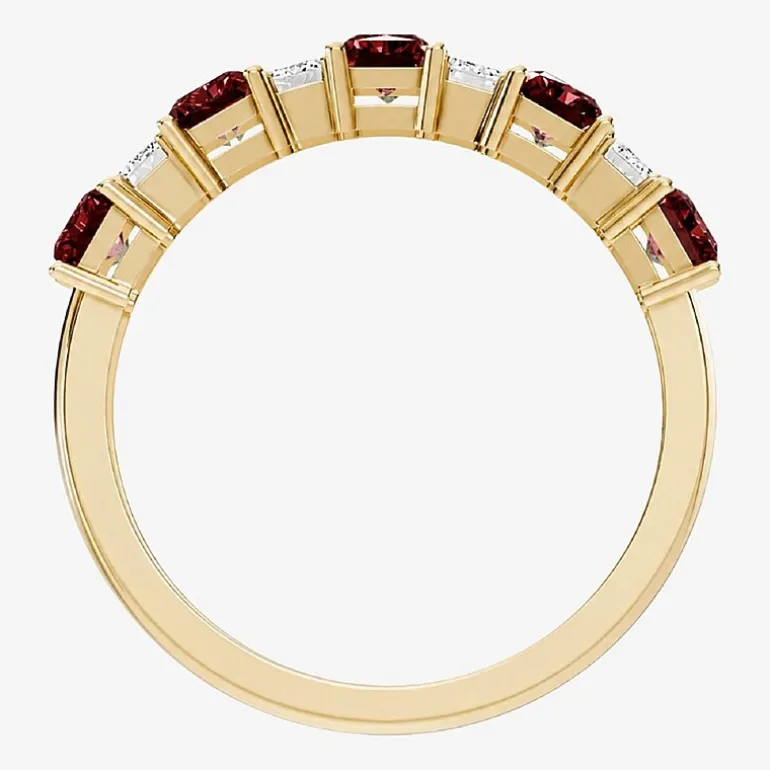 3/8 CT. T.W. Lab-Grown Diamond and Genuine Gemstone 10K Gold Band
