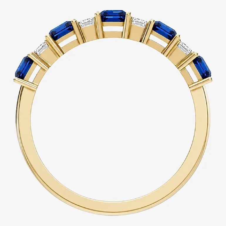 3/8 CT. T.W. Lab-Grown Diamond and Genuine Gemstone 10K Gold Band