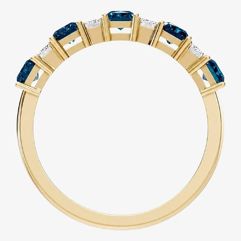3/8 CT. T.W. Lab-Grown Diamond and Genuine Gemstone 10K Gold Band