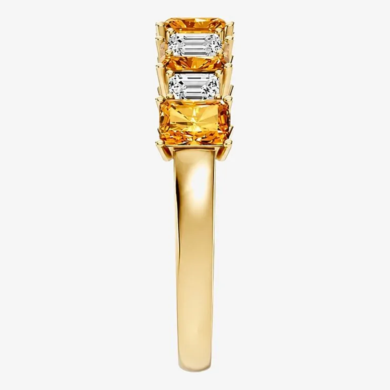 3/8 CT. T.W. Lab-Grown Diamond and Genuine Gemstone 10K Gold Band
