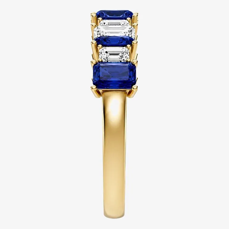 3/8 CT. T.W. Lab-Grown Diamond and Genuine Gemstone 10K Gold Band