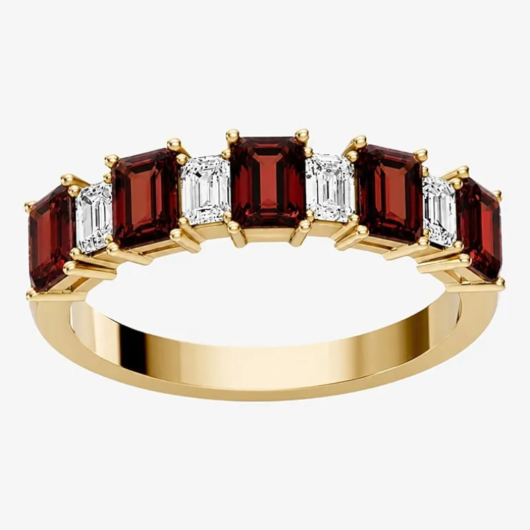 3/8 CT. T.W. Lab-Grown Diamond and Genuine Gemstone 10K Gold Band