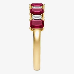 3/8 CT. T.W. Lab-Grown Diamond and Genuine Gemstone 10K Gold Band