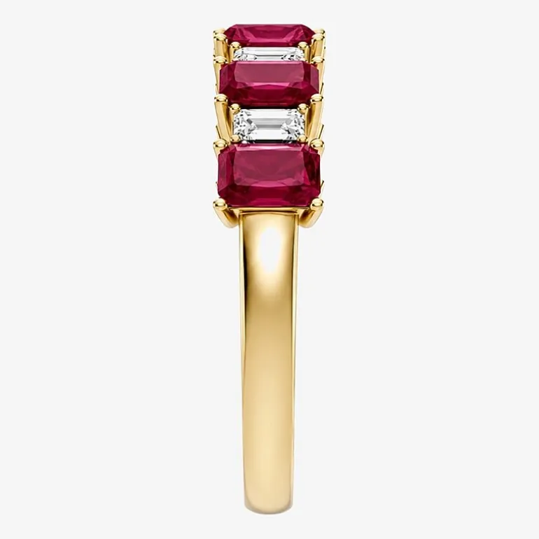 3/8 CT. T.W. Lab-Grown Diamond and Genuine Gemstone 10K Gold Band