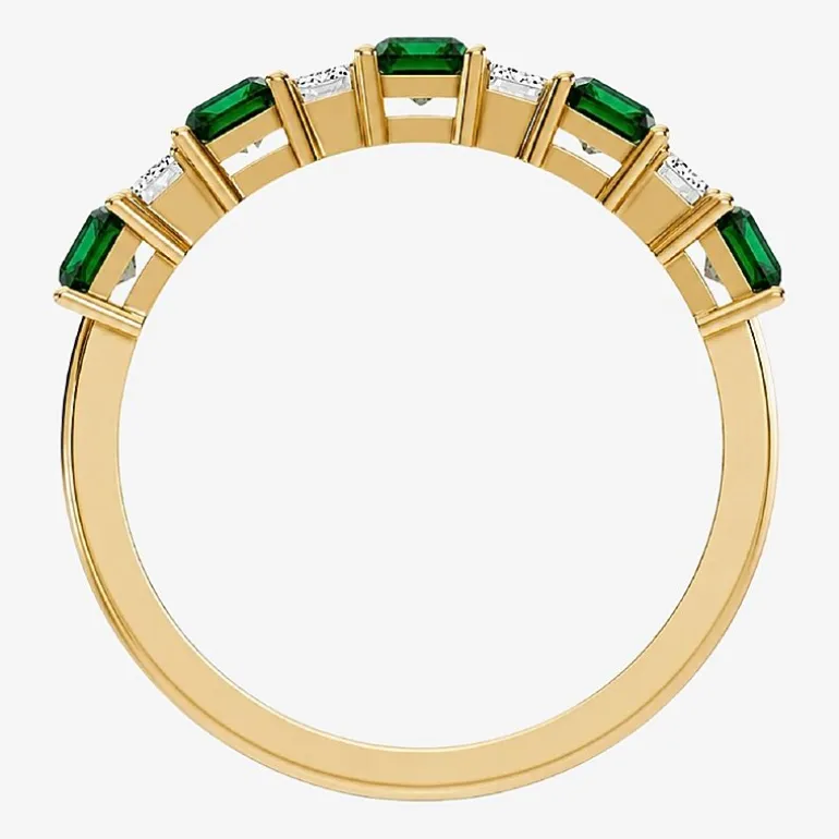 3/8 CT. T.W. Lab-Grown Diamond and Genuine Gemstone 10K Gold Band