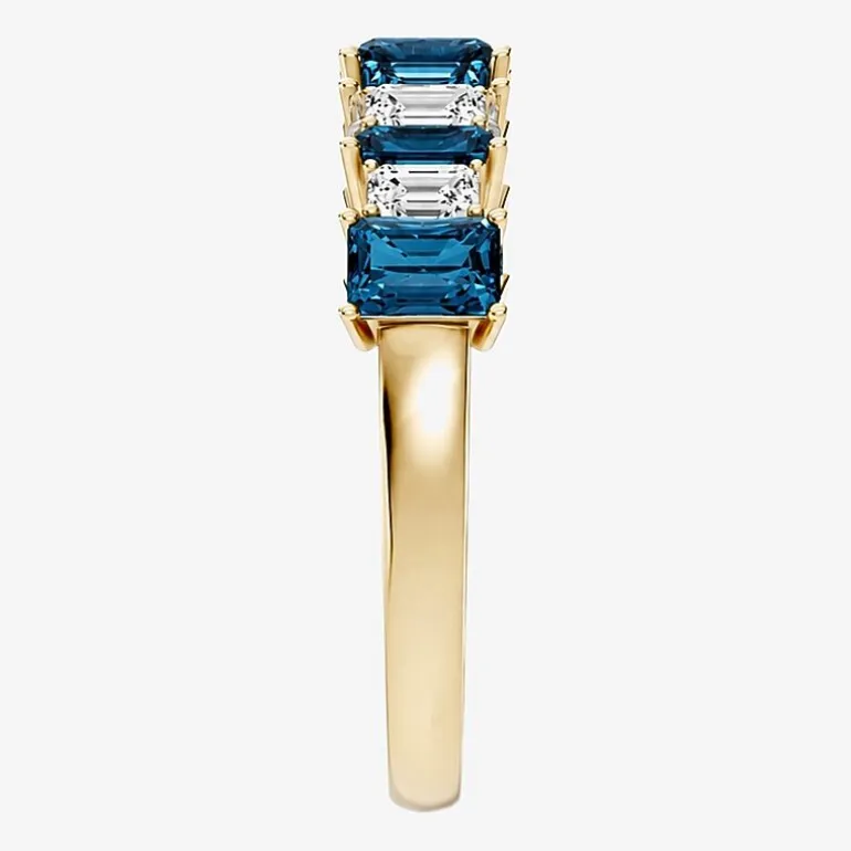 3/8 CT. T.W. Lab-Grown Diamond and Genuine Gemstone 10K Gold Band