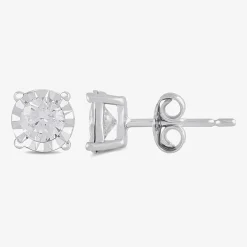 1 CT. T.W. Lab-Grown Diamond Sterling Silver Round Earring Set