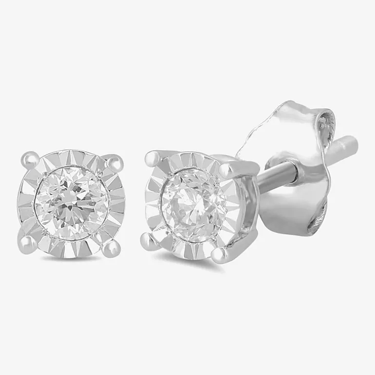 1 CT. T.W. Lab-Grown Diamond Sterling Silver Round Earring Set