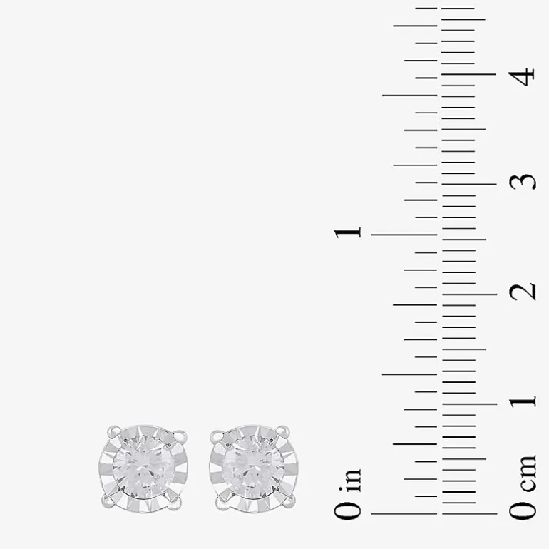1 CT. T.W. Lab-Grown Diamond Sterling Silver Round Earring Set