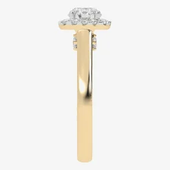 1 CT. T.W. Lab-Grown (G-H / SI1-SI2) Diamond Cushion Halo Engagement Ring in 10K Gold
