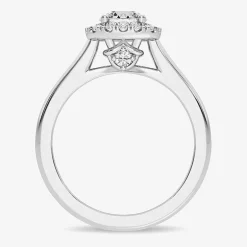 1 CT. T.W. Lab-Grown (G-H / SI1-SI2) Diamond Cushion Halo Engagement Ring in 10K Gold