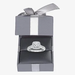 1 CT. T.W. Lab-Grown (G-H / SI1-SI2) Diamond Cushion Halo Engagement Ring in 10K Gold