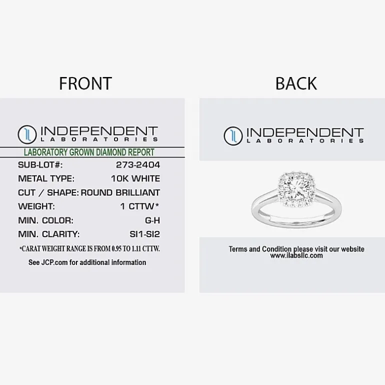 1 CT. T.W. Lab-Grown (G-H / SI1-SI2) Diamond Cushion Halo Engagement Ring in 10K Gold