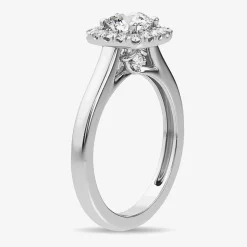 1 CT. T.W. Lab-Grown (G-H / SI1-SI2) Diamond Cushion Halo Engagement Ring in 10K Gold