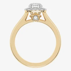 1 CT. T.W. Lab-Grown (G-H / SI1-SI2) Diamond Cushion Halo Engagement Ring in 10K Gold
