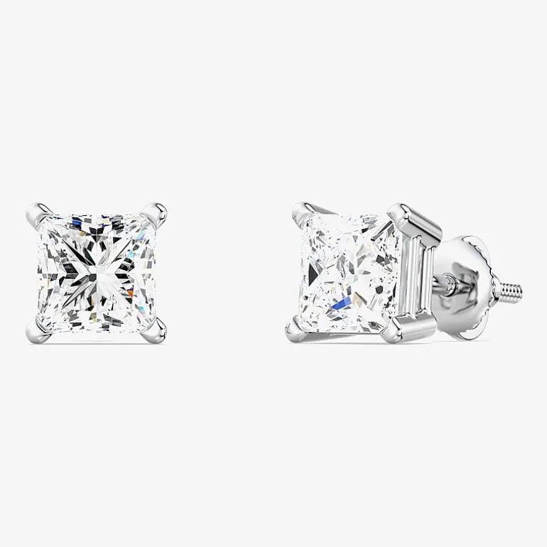 1 3/8 CT. T.W. Lab-Grown (G / Si1-Si2) Diamond Princess-cut Stud Earrings in 10K or 14K Gold