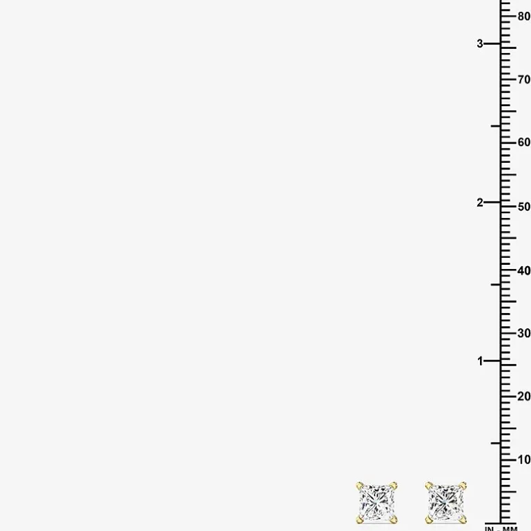 1 3/8 CT. T.W. Lab-Grown (G / Si1-Si2) Diamond Princess-cut Stud Earrings in 10K or 14K Gold
