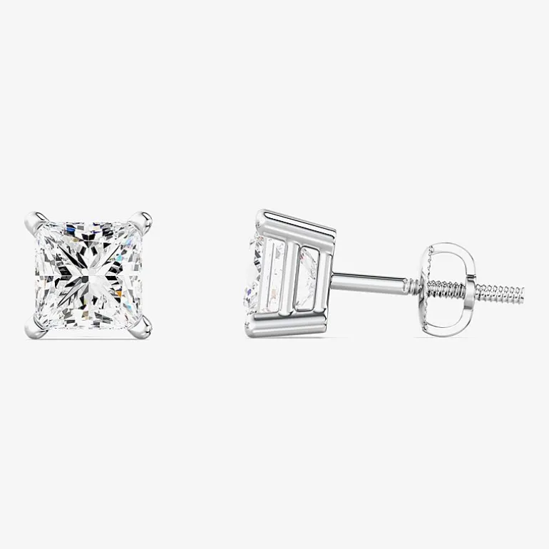 1 3/8 CT. T.W. Lab-Grown (G / Si1-Si2) Diamond Princess-cut Stud Earrings in 10K or 14K Gold