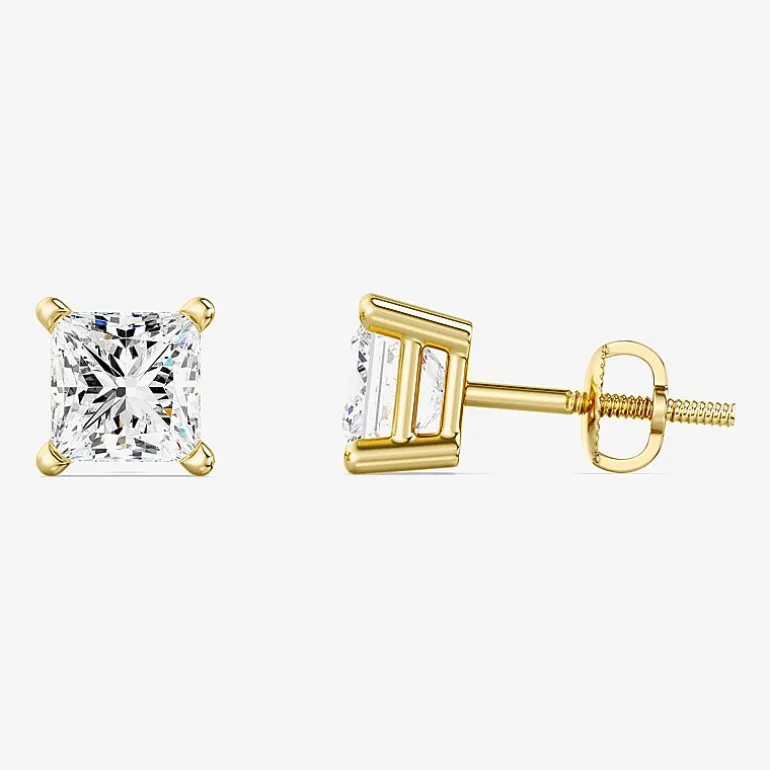 1 3/8 CT. T.W. Lab-Grown (G / Si1-Si2) Diamond Princess-cut Stud Earrings in 10K or 14K Gold