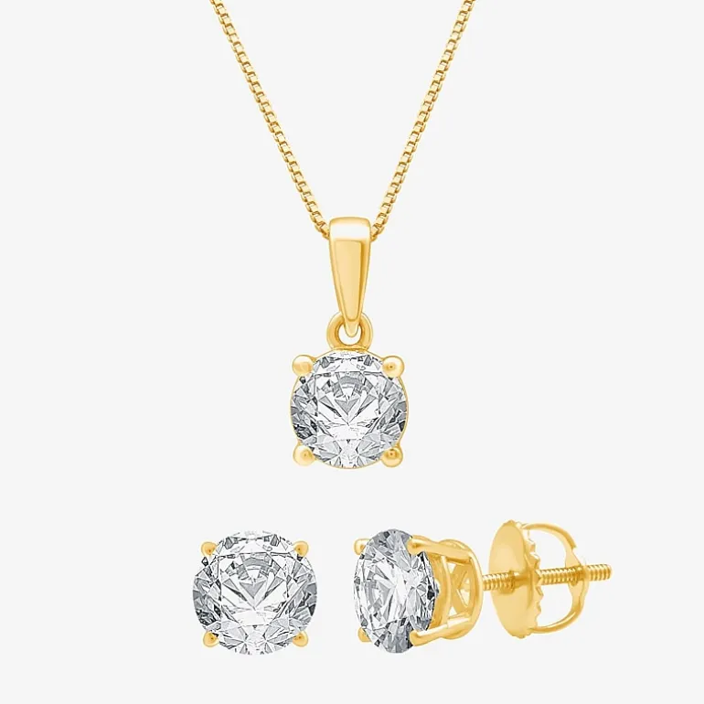 3 CT. T.W. Lab Grown White Diamond 14K Gold Round Jewelry Set