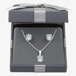 3 CT. T.W. Lab Grown White Diamond 14K Gold Round Jewelry Set