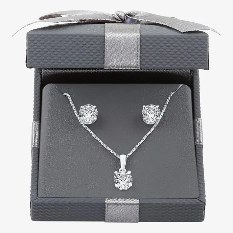 3 CT. T.W. Lab Grown White Diamond 14K Gold Round Jewelry Set