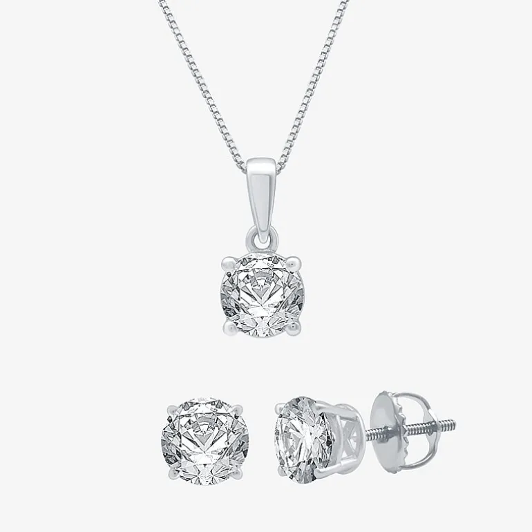 3 CT. T.W. Lab Grown White Diamond 14K Gold Round Jewelry Set