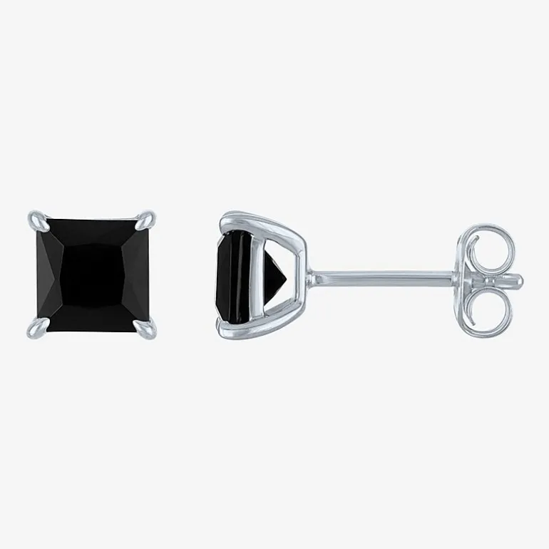 2 CT. T.W. Natural Black Diamond 10K Gold 5mm Stud Earrings