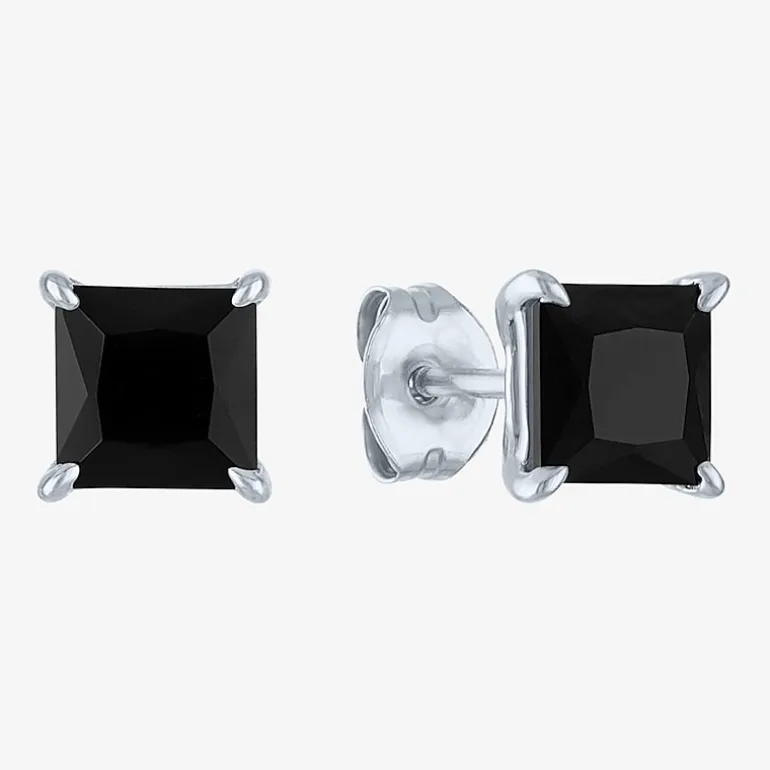2 CT. T.W. Natural Black Diamond 10K Gold 5mm Stud Earrings