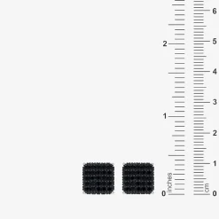 1 3/4 CT. T.W. Natural Black Diamond Sterling Silver 8mm Square Stud Earrings