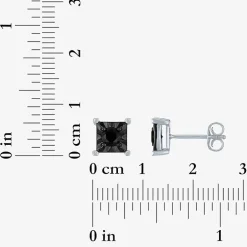 1/2 CT. T.W. Natural Black Diamond Sterling Silver 8.5mm Stud Earrings