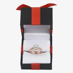1 CT.T.W. Natural Diamond Cushion Halo Bridal Set in 10K or 14K Gold